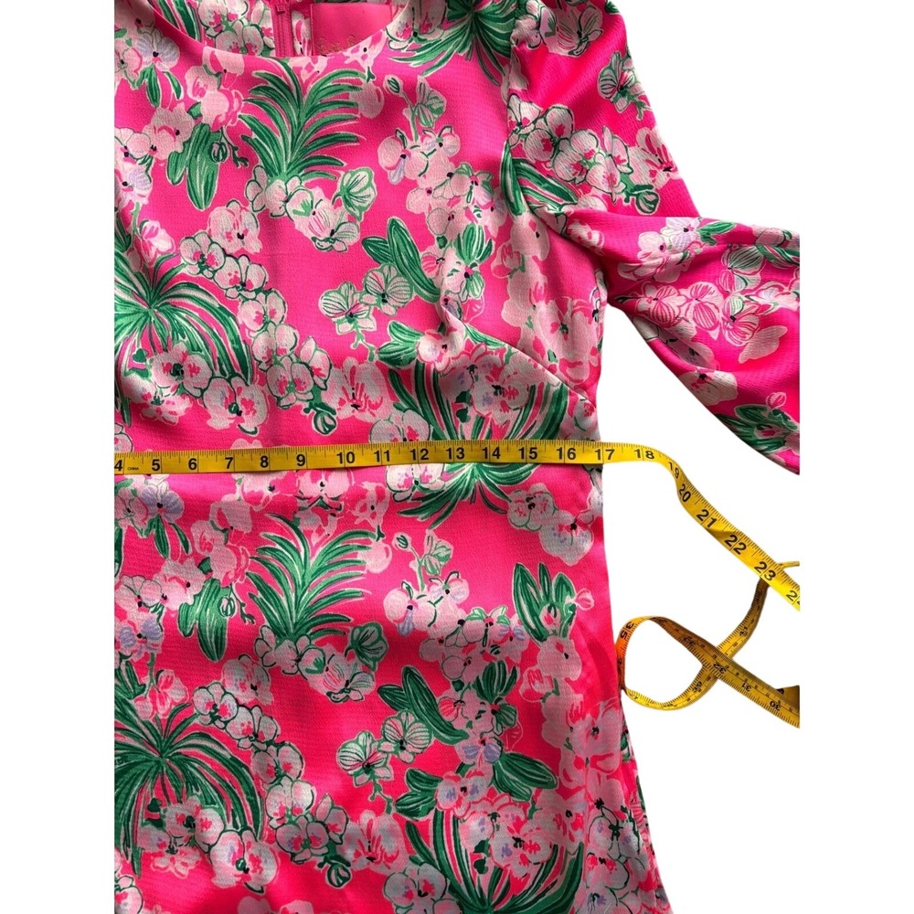 Lilly Pulitzer Pink Floral Romper Skort Bow Sleeve Size 4 Resort Spring - Picture 9 of 9